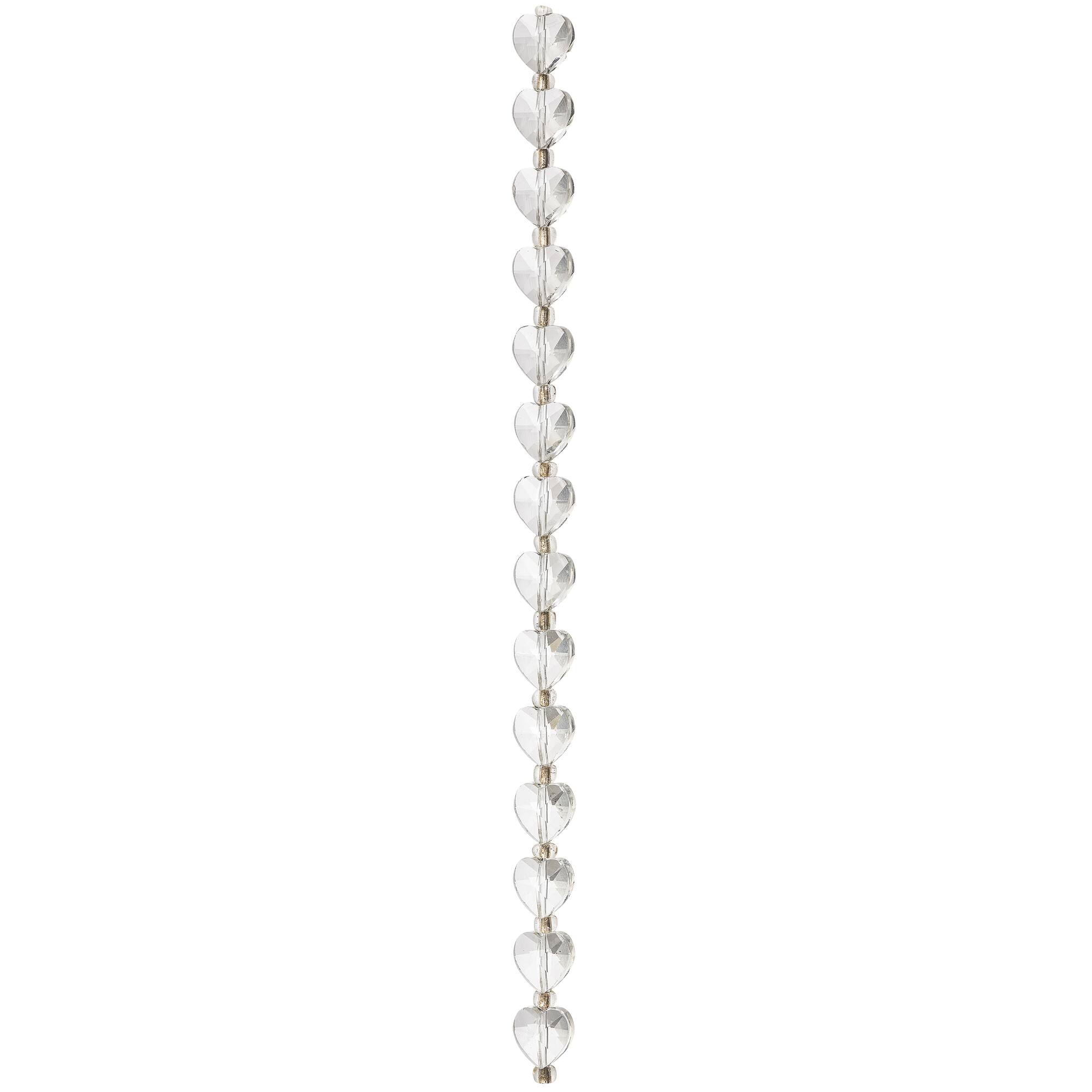 Clear Faceted Glass Heart Beads by Bead Landing™, 10mm